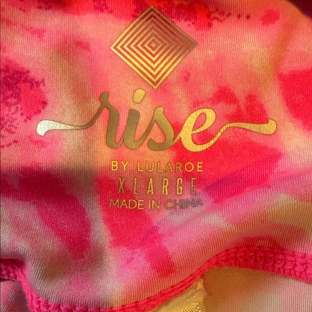 LuLaRoe Pink and Black Tie-Dye Leggings - Picture 2 of 2